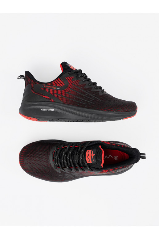 Černé a-červené sportovní obuv do biegania