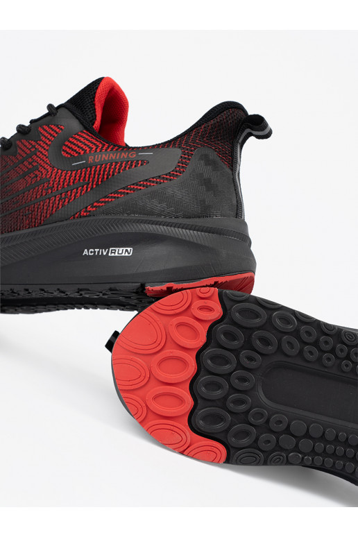 Černé a-červené sportovní obuv do biegania