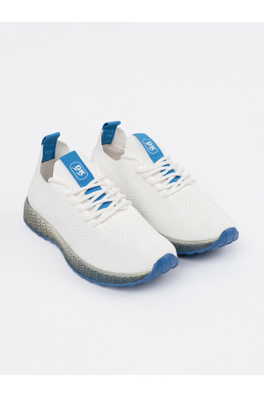 bílé sportovní obuv z niebieską podeszwą