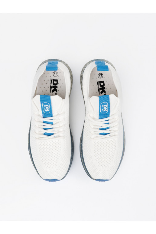 bílé sportovní obuv z niebieską podeszwą