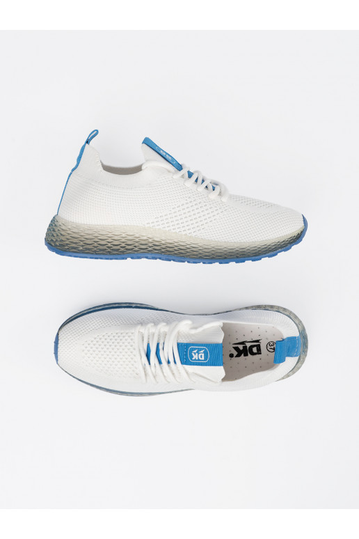 bílé sportovní obuv z niebieską podeszwą