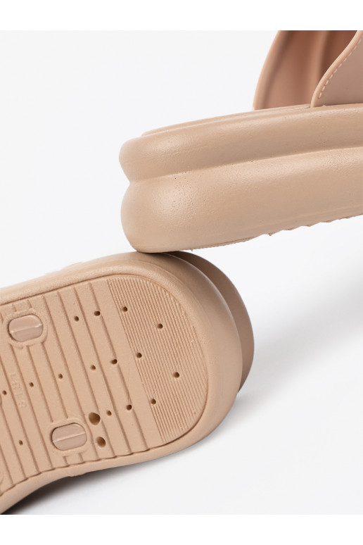 béžové Pantofle  s platformou béžové Pantofle  s platformou