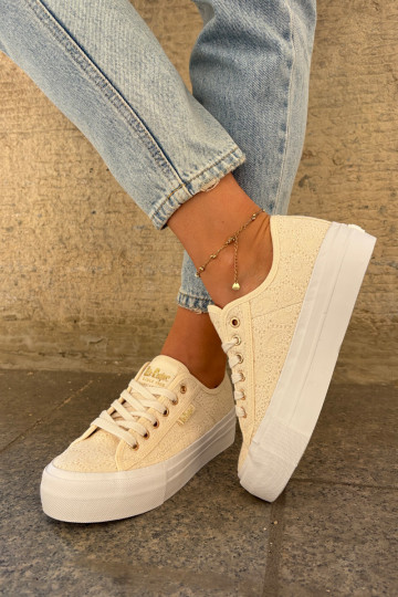 Ležérní obuv s krajkou Lee Cooper LCW-25-31-3440L béžové