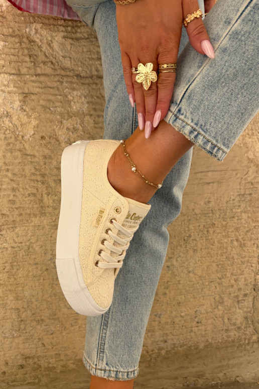 Ležérní obuv s krajkou Lee Cooper LCW-25-31-3440L béžové Ležérní obuv s krajkou Lee Cooper LCW-25-31-3440L béžové