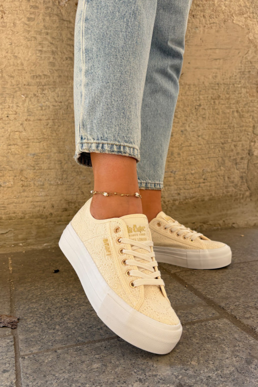 Ležérní obuv s krajkou Lee Cooper LCW-25-31-3440L béžové Ležérní obuv s krajkou Lee Cooper LCW-25-31-3440L béžové