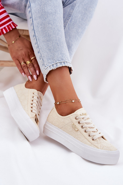 Ležérní obuv s krajkou Lee Cooper LCW-25-31-3440L béžové Ležérní obuv s krajkou Lee Cooper LCW-25-31-3440L béžové