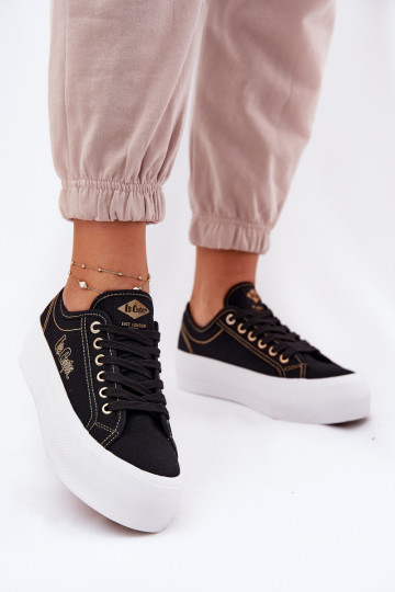 Textilní tenisky s platformou Lee Cooper LCW-25-31-3431L Černé 2