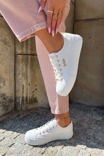 Ležérní obuv s platformou Lee Cooper LCW-25-02-3289 bílé