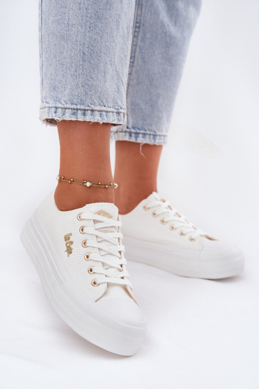 Ležérní obuv s platformou Lee Cooper LCW-25-02-3289 bílé