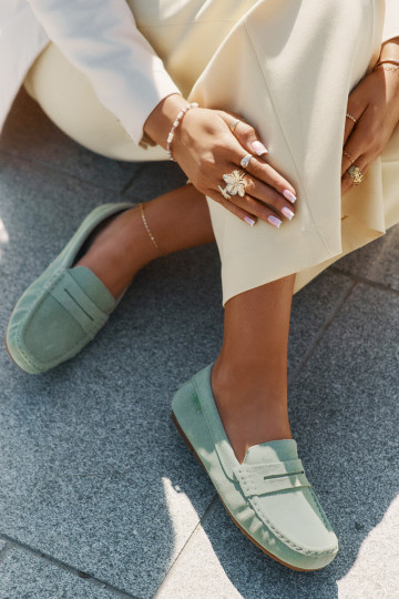 Semišové mokasíny  Big Star RR274945 zelené 2