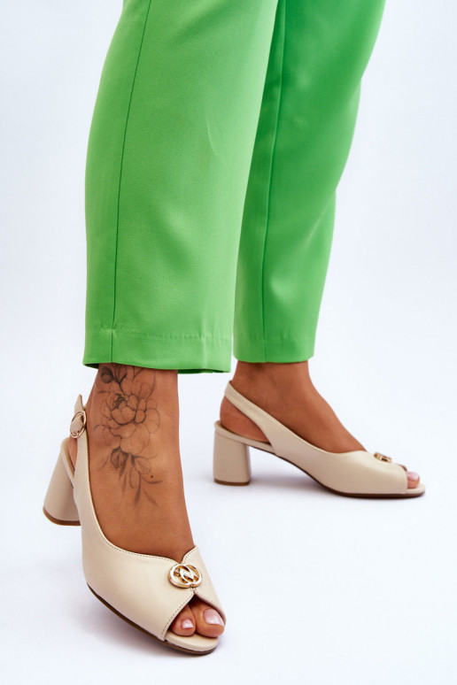   Elegantní sandály na vysokém podpatku béžové Hette