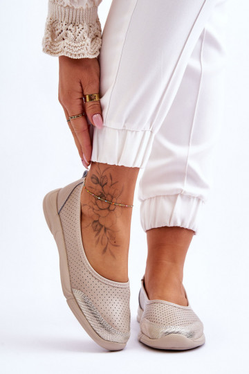 Ažurové baleríny béžové Lucy