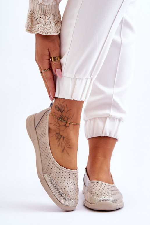 Ažurové baleríny béžové Lucy   Ažurové baleríny béžové Lucy