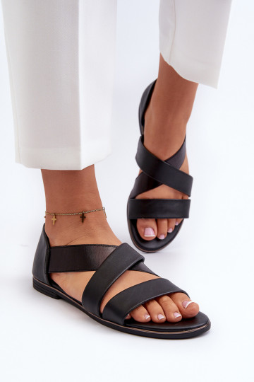 Sandály s přezkami Černé Apulia