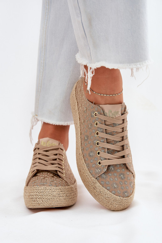 Ležérní obuv s platformou  Lee Cooper LCW-25-08-3646L khaki  Ležérní obuv s platformou  Lee Cooper LCW-25-08-3646L khaki