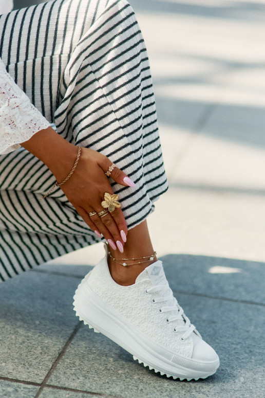 Ležérní obuv Z Haftem s platformou Lee Cooper LCW-25-31-3465L bílé Ležérní obuv Z Haftem s platformou Lee Cooper LCW-25-31-3465L bílé