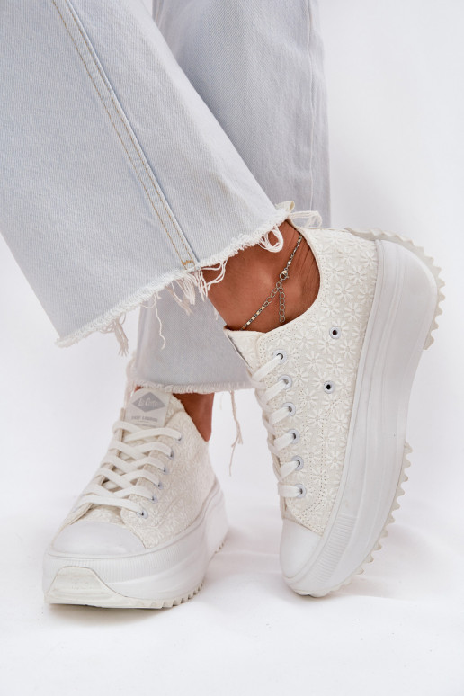 Ležérní obuv Z Haftem s platformou Lee Cooper LCW-25-31-3465L bílé Ležérní obuv Z Haftem s platformou Lee Cooper LCW-25-31-3465L bílé