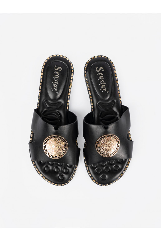 Pantofle Černé se zlatými detaily Pantofle Černé se zlatými detaily