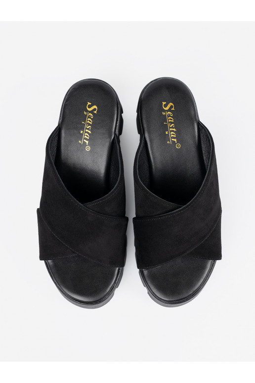 ze semiše Pantofle   Černé ze semiše Pantofle   Černé