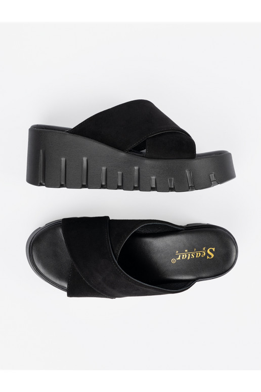 ze semiše Pantofle   Černé ze semiše Pantofle   Černé