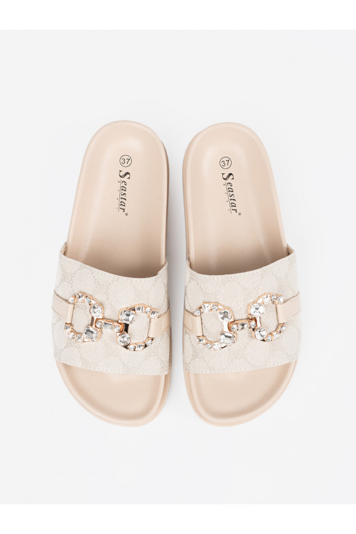 slonová kost Pantofle ze zdobieniem slonová kost Pantofle ze zdobieniem