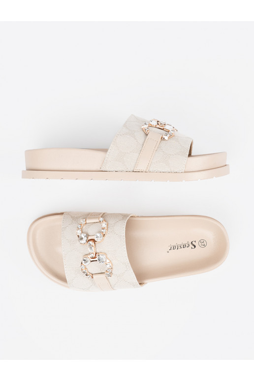 slonová kost Pantofle ze zdobieniem slonová kost Pantofle ze zdobieniem