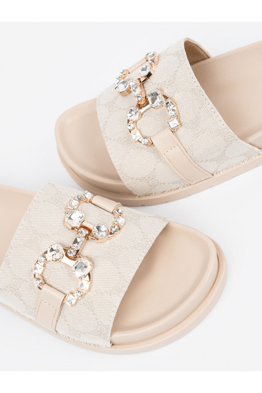 slonová kost Pantofle ze zdobieniem slonová kost Pantofle ze zdobieniem