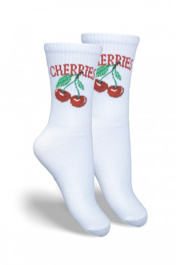 Dětské ponožky  CHERRIES bílé
