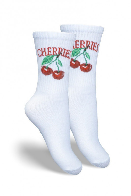 Dětské ponožky  CHERRIES bílé Dětské ponožky  CHERRIES bílé