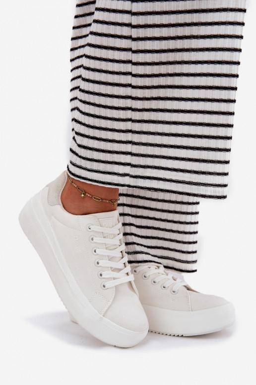 Ležérní obuv s platformou Big Star RR274463 bílé  Ležérní obuv s platformou Big Star RR274463 bílé