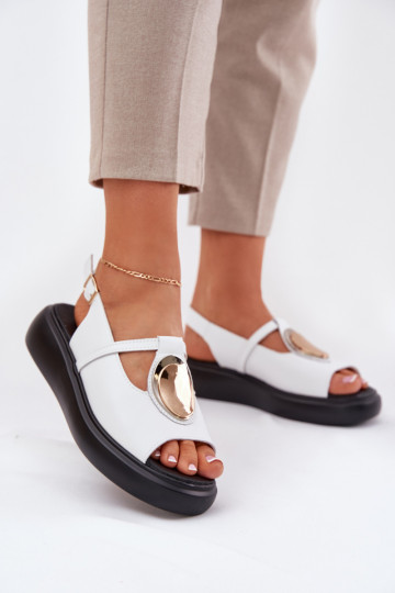  Elegantní styl Dámské sandály S.Barski GR51-603 bílé 2