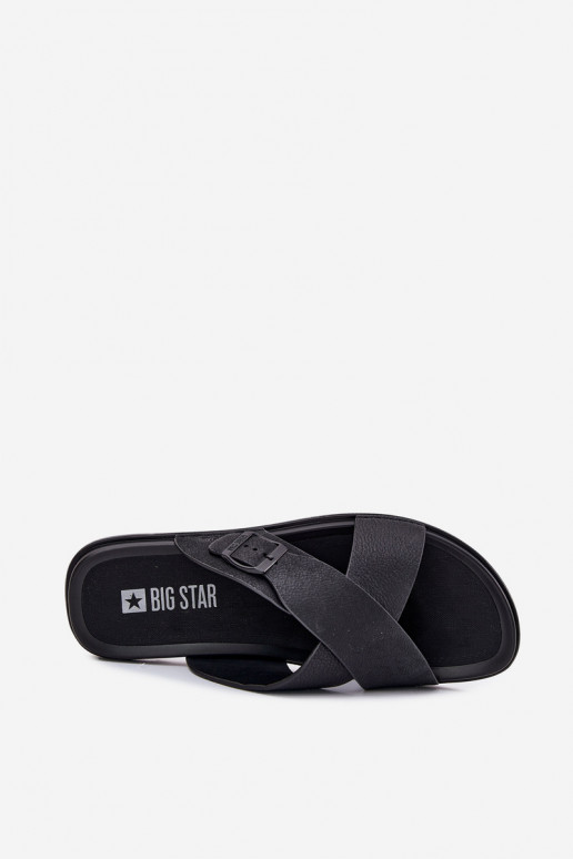 Pantofle  s přezkami Big Star RR174076 Černé Pantofle  s přezkami Big Star RR174076 Černé