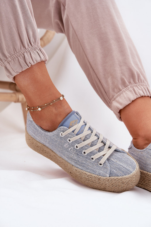 Ležérní obuv s platformou  Lee Cooper LCW-25-02-3283 modrá Ležérní obuv s platformou  Lee Cooper LCW-25-02-3283 modrá