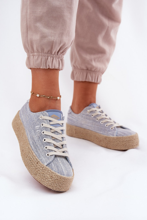 Ležérní obuv s platformou  Lee Cooper LCW-25-02-3283 modrá Ležérní obuv s platformou  Lee Cooper LCW-25-02-3283 modrá