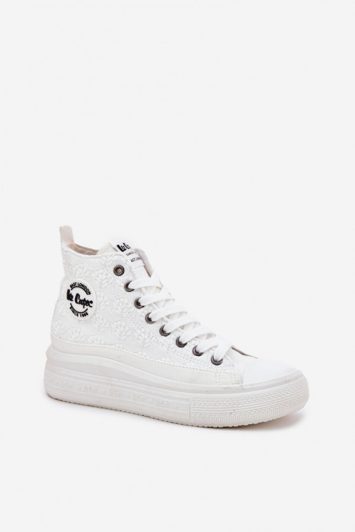 Ležérní obuv s platformou Lee Cooper LCW-25-44-3209L Biale Ležérní obuv s platformou Lee Cooper LCW-25-44-3209L Biale