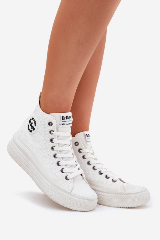 Ležérní obuv s platformou Lee Cooper LCW-25-44-3209L Biale Ležérní obuv s platformou Lee Cooper LCW-25-44-3209L Biale