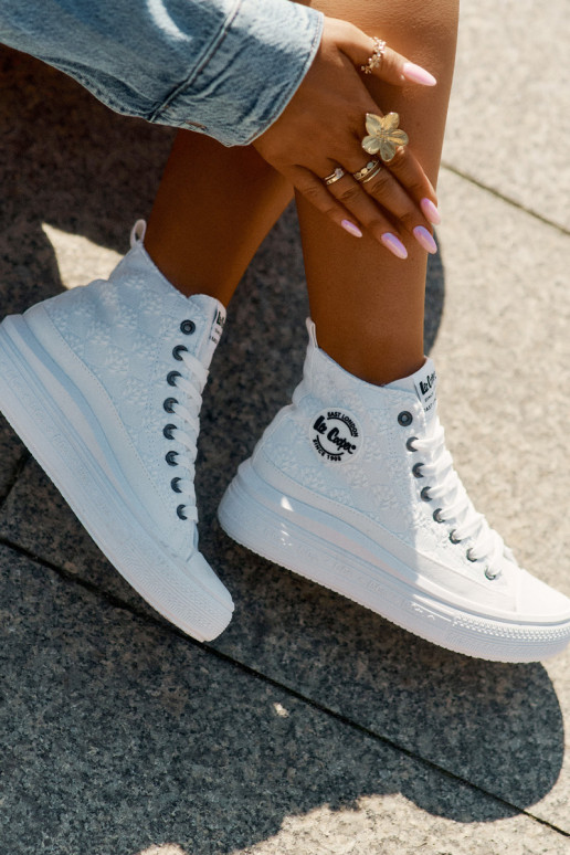 Ležérní obuv s platformou Lee Cooper LCW-25-44-3209L Biale Ležérní obuv s platformou Lee Cooper LCW-25-44-3209L Biale