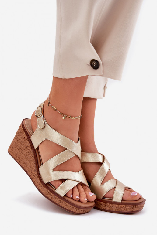 Dámské sandály  Sergio Leone SK223 zlaté barvy Dámské sandály  Sergio Leone SK223 zlaté barvy