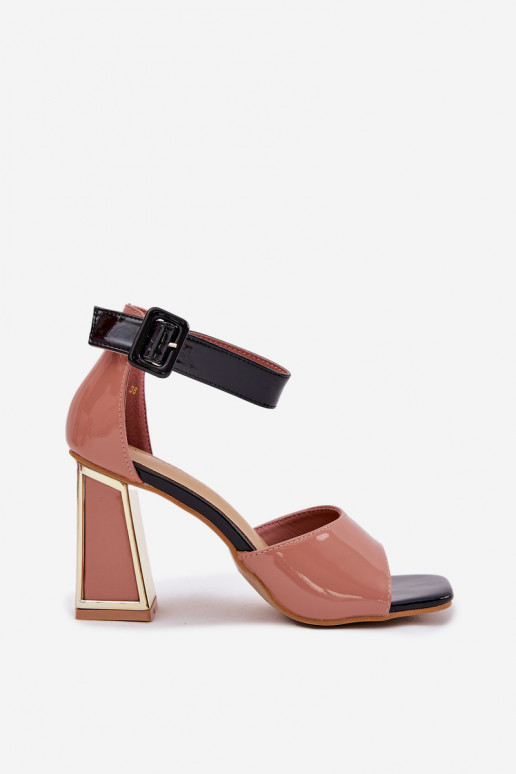 Lakované dámské sandály s podpatky Vinceza 20266 růžová Lakované dámské sandály s podpatky Vinceza 20266 růžová