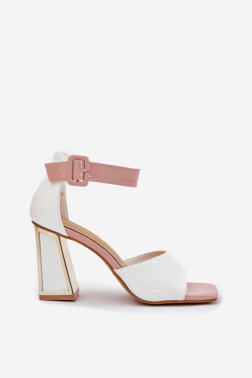 Lakované dámské sandály s podpatky Vinceza 20266 bílé Lakované dámské sandály s podpatky Vinceza 20266 bílé