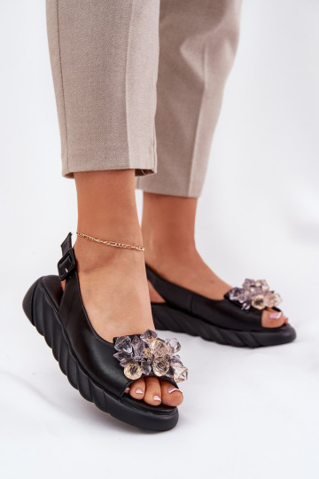 Dámské sandály  s třpytivýma očima Artiker 54C1628 Černé