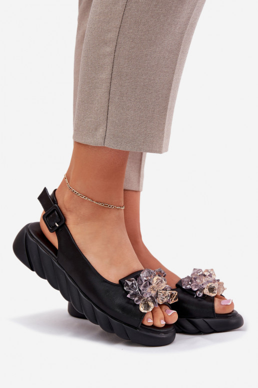 Dámské sandály  s třpytivýma očima Artiker 54C1628 Černé Dámské sandály  s třpytivýma očima Artiker 54C1628 Černé