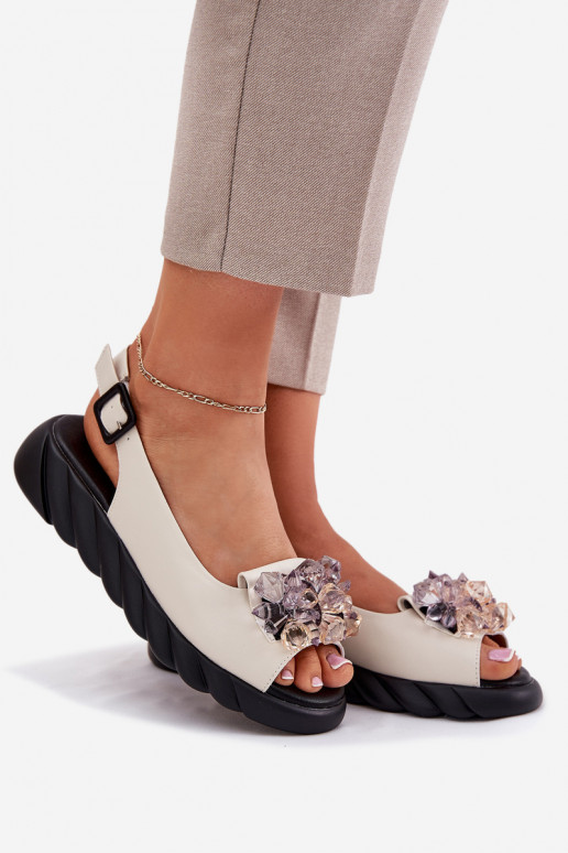 Dámské sandály  s třpytivýma očima Artiker 54C1627 béžové Dámské sandály  s třpytivýma očima Artiker 54C1627 béžové