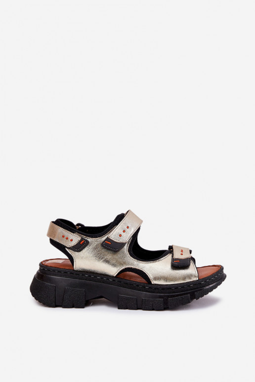 Dámské sandály  Z s lepeným zapínánímami Artiker 56C0469 zlaté barvy