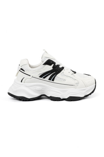 Tenisky s masivním podpatkem bílé