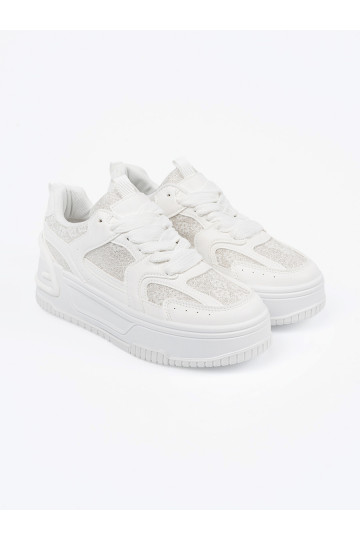 Tenisky d msk s krajkou b l  2