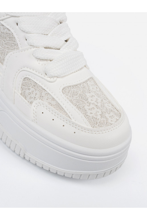 Tenisky d msk s krajkou b l 