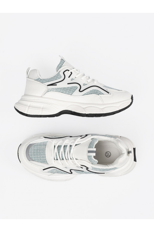 Bílá zelené Tenisky z ozdobnymi wstawkami