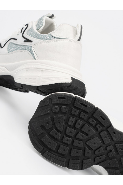 Bílá zelené Tenisky z ozdobnymi wstawkami