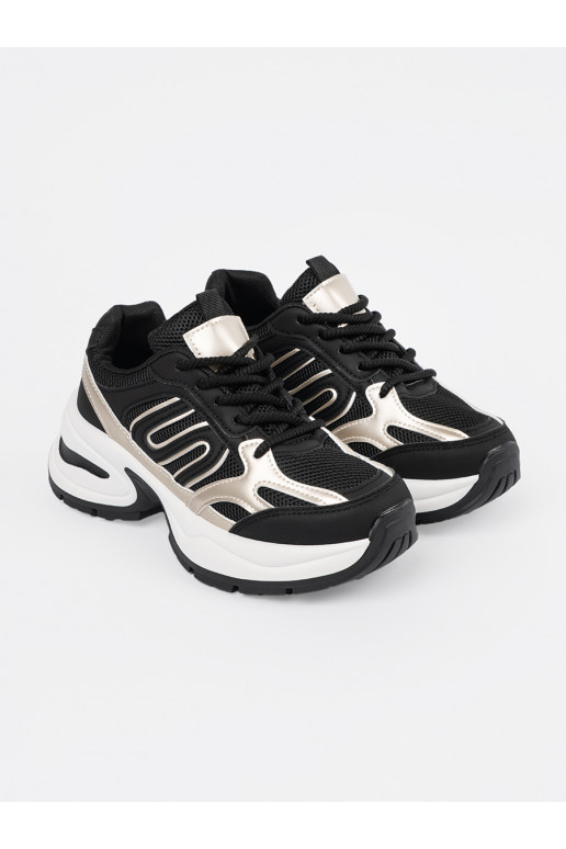 Černé  Tenisky ze mi wstawkami Černé  Tenisky ze mi wstawkami